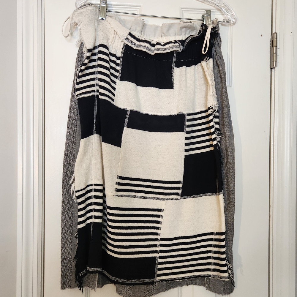 Italian Designer Patchwork Fringe Skirt Size 40